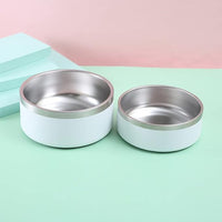 64 oz White Dog Bowl for Medium and Large Dogs, Non Slip Double Wall Vacuum Insulated Stainless Steel Dog Bowl That Keeps Water Cool (64 oz, White)