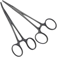 LILYS PET Pet Colourful Stainless Steel Hemostat Hemostatic Forcep,Pet Ear Hair Pull Forcep,Bend head and Straight head kit (Black, 14cm)