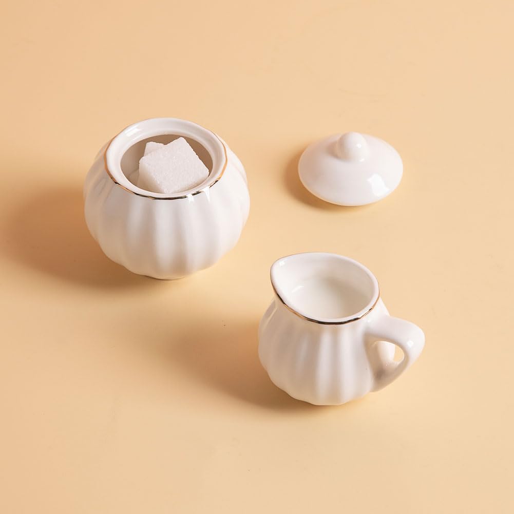 Sweejar porcelain tea set for little girls in pumpkin shape with teapot, cups and saucers - view 22