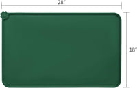 AUDWUD Waterproof Silicone Pet Feeding Mats - Hunter Green / 28" x 18" - image 4