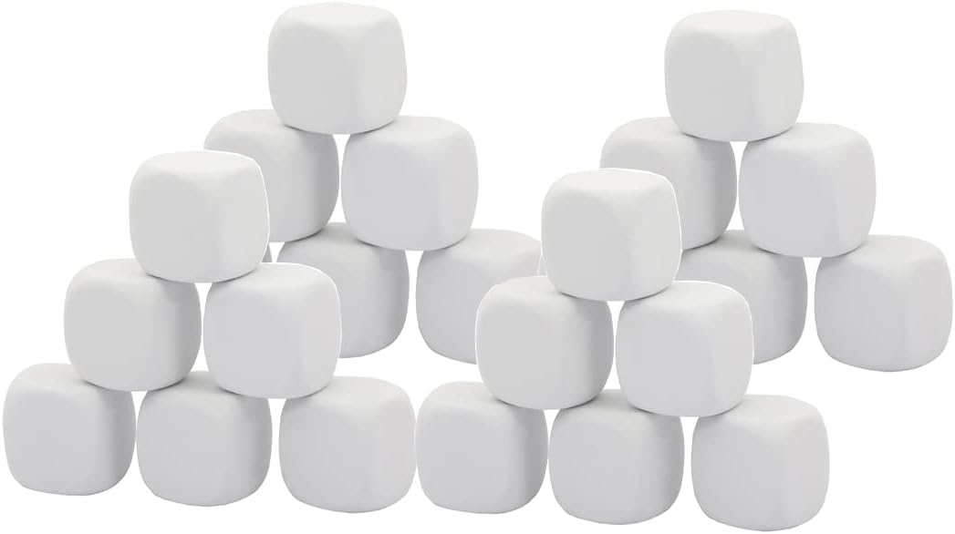 QIDIWIN 12 blank white EVA foam dice for kids to paint and decorate - view 3