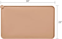 AUDWUD Waterproof Silicone Pet Feeding Mats - Apricot / 34" x 23" - image 4