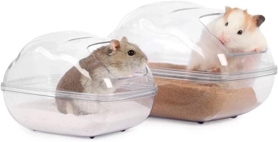 Hamster Small Animal Sand Bath Box Bathtub Critter's Bathroom - +200g Sand+1 Spoon / Medium - image 3