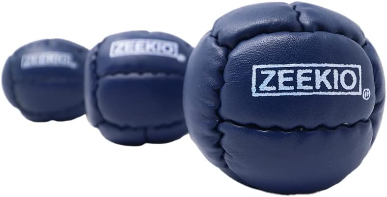 Zeekio Galaxy 12 panel leather juggling balls, pack of 3 in dark blue - view 32