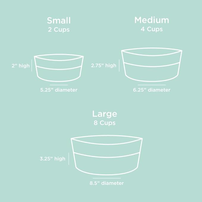 Waggo Dipper Ceramic Dog Bowl for Small and Large Breeds - Heavyweight and Durable Pet Food and Water Dish Crock, Dishwasher Safe, Modern (Rose, Medium)