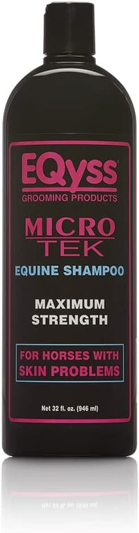 EQyss Micro-Tek Equine Itch Relief Shampoo - Soothes Irritated Skin, Stops Itching, Scratching, Rubbing - for all Horses, Ponies, Mares, Foals (32 oz)