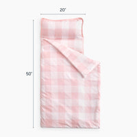 Wake In Cloud toddler nap mat in gingham plaid with built-in blanket and pillow - view 4