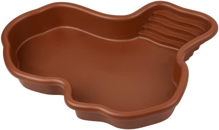 Extra Large Reptile Bathing Pool Reptile Feeding Dish Water Bowl - Brown