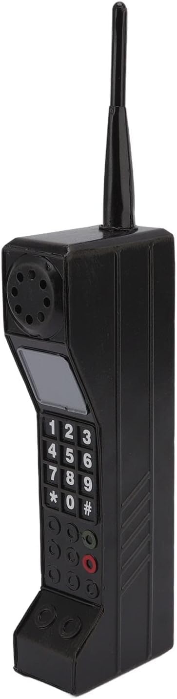 TOTITOM retro brick cell phone prop in pink with printed keys and antenna - view 5