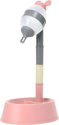 Pet Standing Water Dispenser Cat Dog Standing Bowl with Detachable - Grey-Pink Ear / Dispenser