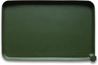 Hoki Found XX-Large Silicone Pet Feeding Mats - Non Slip Cat Dog Bowl Mats - Waterproof for Carpet - Dark Olive