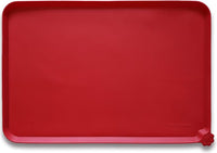 Hoki Found L Silicone Pet Food Mats Tray - Non Slip Pet Dog Cat Bowl Mats Placemat - Dog Pet Feeding Mat - Waterproof Dog Cat Food Mats -Pet Water Mats for Carpet - Classic red