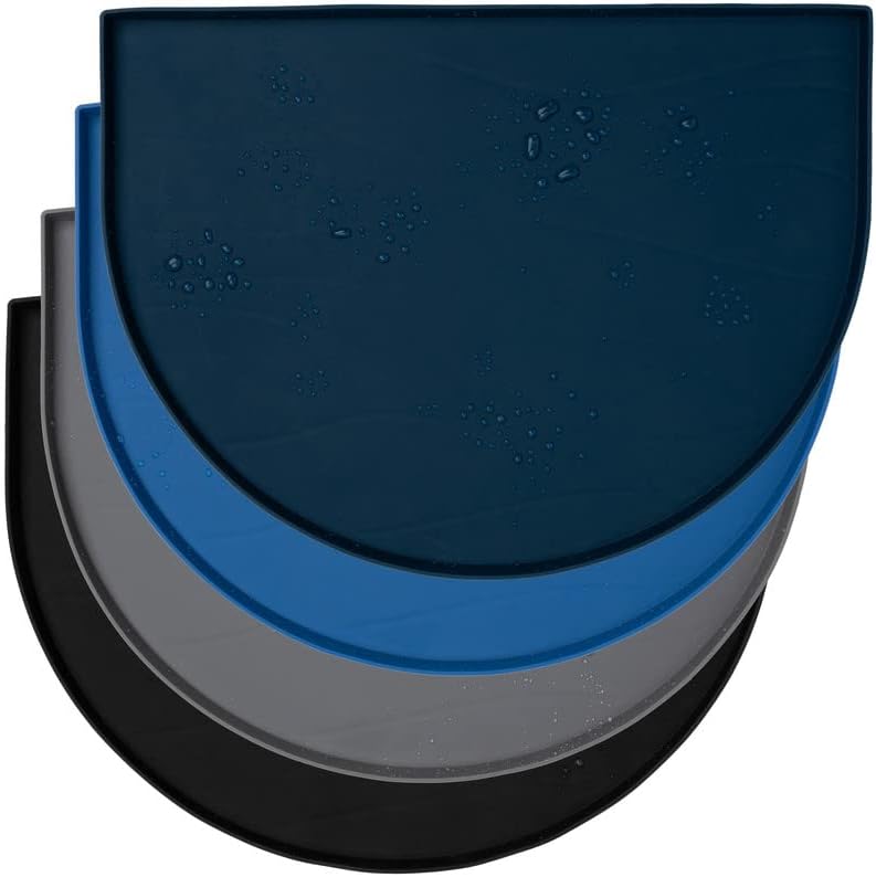 Leash Boss Fountain Mat, Silicone Water Mat Designed for Pet Fountains, Dog Gravity Water Bowls - 26"L x 21"W / Navy