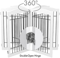 Spirich Free Standing Foldable Wire Pet Gate for Dogs, 80 inches Extra Wide, 30 inches Tall 4 Panels Dog Gate for the House, Doorway, Stairs, Pet Puppy Safety Fence,Set of Support Feet Included, White