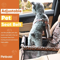 Small Dog Car Seat, Dog Car Booster Seat For Small Medium Dogs Foldable Front Seat Safety With Sturdy PVC Tube Frame, Br