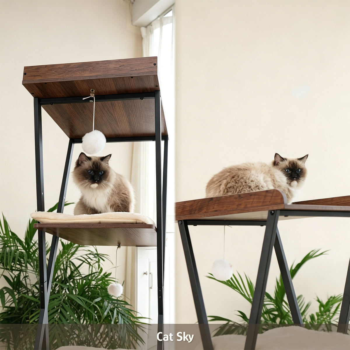 73in Modern Cat Tower For Indoor Cats - Multi-Level Cat Tree With Scratching Posts, Caves, Large Perch & Removable Pads 
