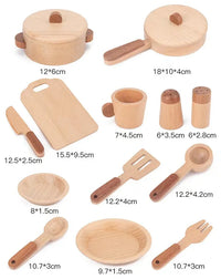 15 Pcs Wooden Kitchen Cookware Playset - BIG FRENCHIES