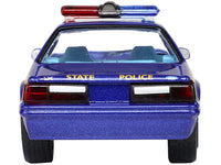 1988 Ford Mustang "New York State Police" Blue with Yellow Stripes and Blue Interior "Hot Pursuit" Series 8 1/64 Diecast Model Car by Greenlight