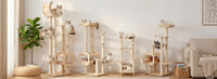 Heavy-Duty No-Drill Large Cat Tree-Solid Wood, 5-Story Multi-Column Cat Tower, 80.4in For Large Spaces & Multi-Cat House