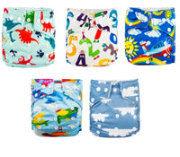 Modern Luxury Printed Baby Nappy 5pcs/Lot Washable Diapers Good Quality Pocket Diaper For Kids - BIG FRENCHIES