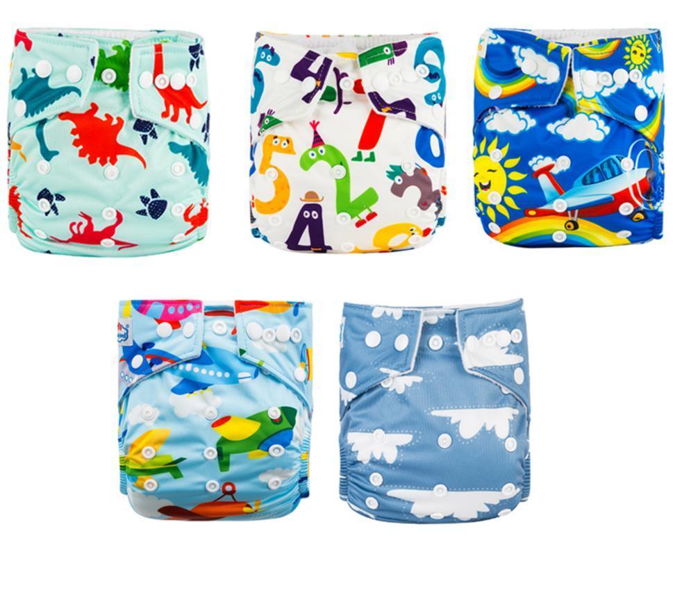 Modern Luxury Printed Baby Nappy 5pcs/Lot Washable Diapers Good Quality Pocket Diaper For Kids - BIG FRENCHIES
