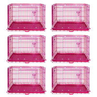 24-42" Collapsible Pink Dog Crate RED24-42