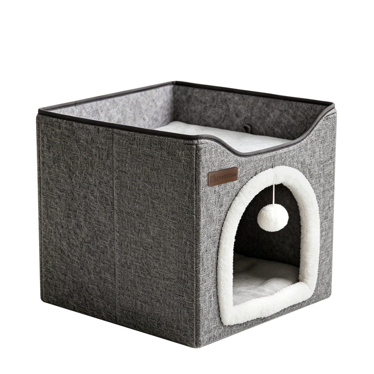 Arched Cat Bed In Green And Gray Color
