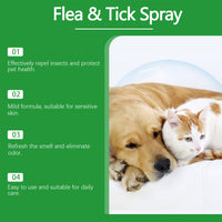 Natural Flea & Tick Spray For Dogs & Cats, Plant-Based Pest Repellent Kills Fleas, Ticks, Lice & Mites
