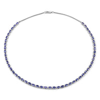 10.00 Carat Genuine Tanzanite .925 Sterling Silver Necklace