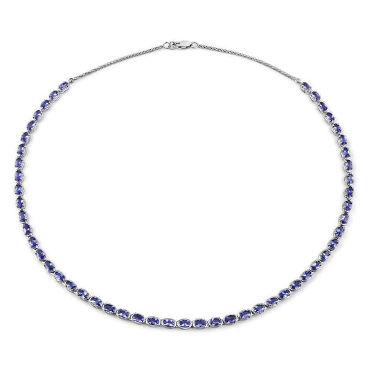 10.00 Carat Genuine Tanzanite .925 Sterling Silver Necklace