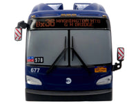 New Flyer Xcelsior Transit Bus Bank "MTA New York City" Blue with Graphics "The Bus & Motorcoach Collection" Limited Edition to 504 Pieces Worldwide 1/43 Model by Iconic Replicas