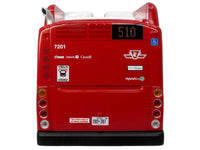 New Flyer Xcelsior Transit Bus Bank "TTC - Toronto Transit Commission" Red and White "The Bus & Motorcoach Collection" Limited Edition to 504 Pieces Worldwide 1/43 Model by Iconic Replicas