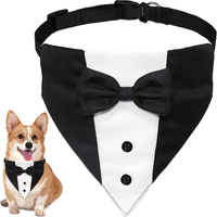 Dog Tuxedo Suit Wedding Bandana Collar With Bow Tie, Adjustable Formal Dog Tux, Engagement Birthday Tuxedo For Small Med