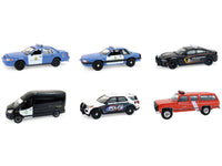 "Hot Pursuit - Canada Special Edition" Set of 6 Police Cars 1/64 Diecast Model Cars by Greenlight