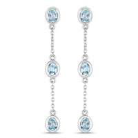 2.16 Carat Genuine Blue Topaz .925 Sterling Silver Earrings