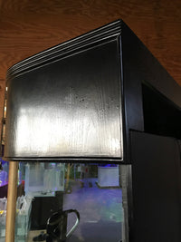 SLEEK 215 Gallon Seamless Glass Bowfront Reef-Ready Aquarium in Black Real Wood Furniture