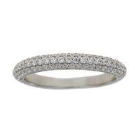 Cubic Zirconium Wedding Band Ring Sterling Silver