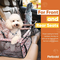 Small Dog Car Seat, Dog Car Booster Seat For Small Medium Dogs Foldable Front Seat Safety With Sturdy PVC Tube Frame, Br