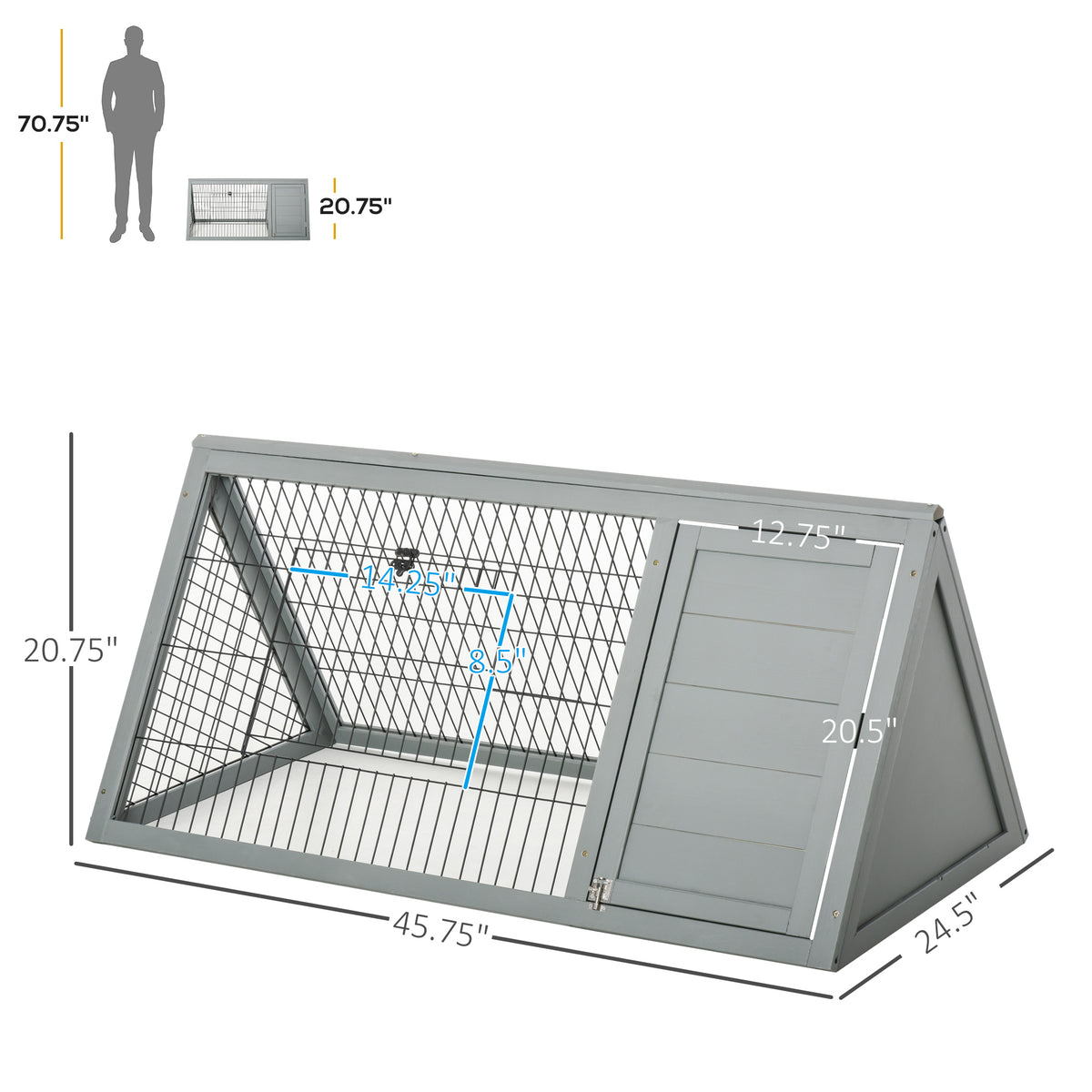 Rabbit Hutch Outdoor, Wooden Chicken Coop with Run, Outdoor Small Animal Cage for Rabbit, Small Duck and Chicken, for Ga