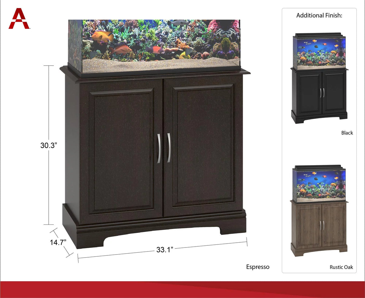 Alta Vista 29 - 37 Gallon Aquarium Stand, Rustic Oak - BIG FRENCHIES