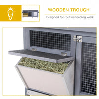 Wooden Rabbit Hutch Bunny Hutch Cage Guinea Pig With Waterproof Roof, No Leak Tray And Feeding Trough, For Rabbits, Chic