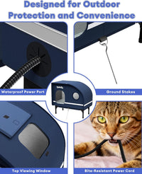 Heated Outdoor Cat House with Thermostatic Pad & Skylight