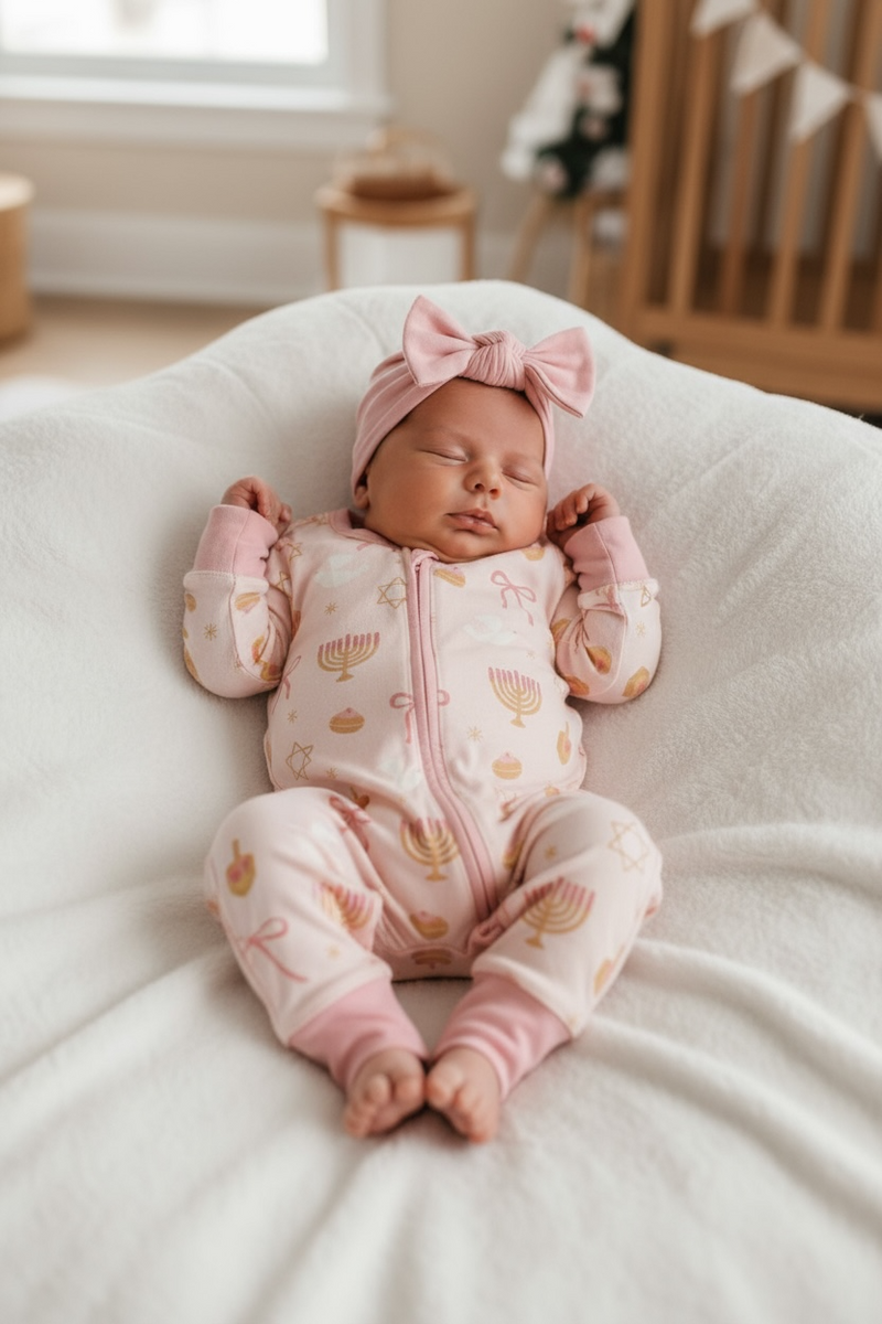 Pretty In Hanukkah (Convertible Zip Footies) - BIG FRENCHIES