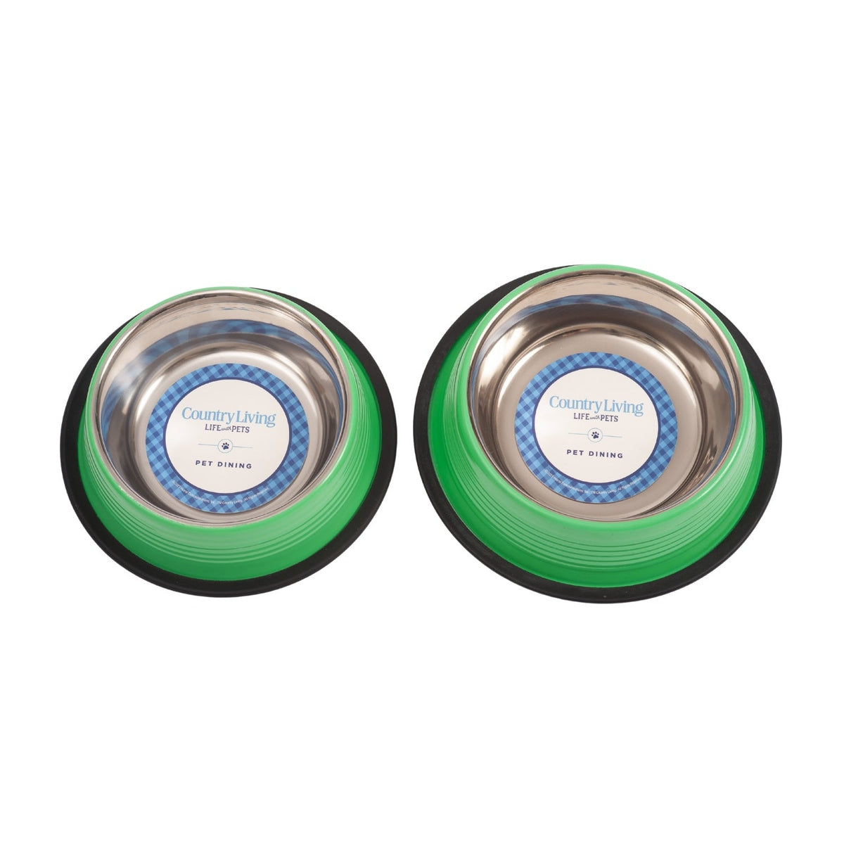 Country Living Set of 2 Ribbed Non-Slip Pet Bowls – Irish Green - BIG FRENCHIES