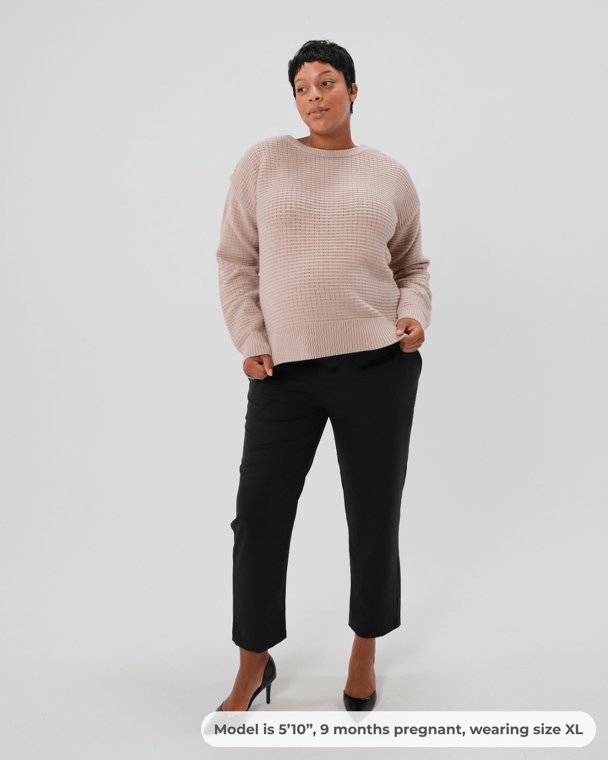 Elizabeth Under Belly Maternity Pants in All-Season Wool - BIG FRENCHIES