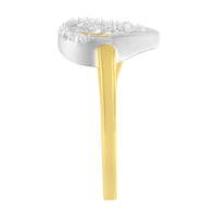 10K Two-Toned Gold Diamond Heart Shape Cluster Ring (1/6 Cttw, H-I Color, I1-I2 Clarity) - Size 6