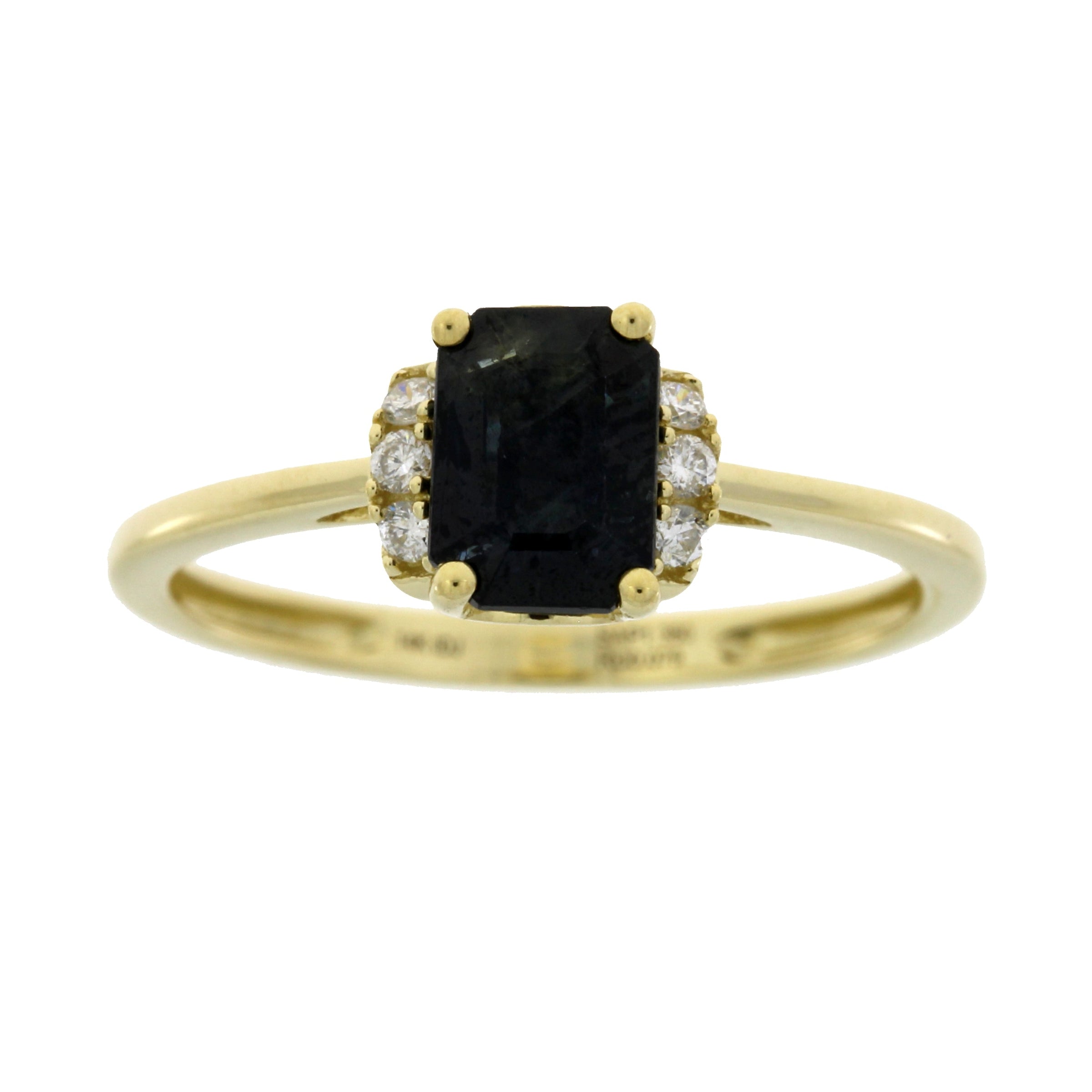 Genuine 1.38ct Sapphire Diamond Ring 14KT Yellow Gold