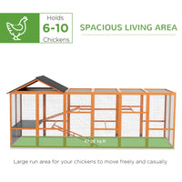 Wooden Chicken Coop Run For 6 -10 Chickens, Hen House Add-On With Storage, Perches,Multiple Packages