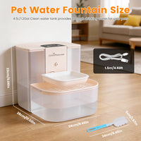 1Pc Smart Pet Water Fountain Automatic Cat Water Dispenser 4.5L Cordless Rechargeable Dog Water Fountain Self-Refill Wit