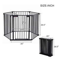 150 Adjustable Safety Gate 6 Panels Play Yard Metal Doorways Fireplace Fence Christmas Tree Fence Gate For House Stairs 